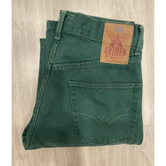 Avirex Other - Vintage Avirex Jeans Mens 28x32 Green Made In Italy Button Fly New York City USA